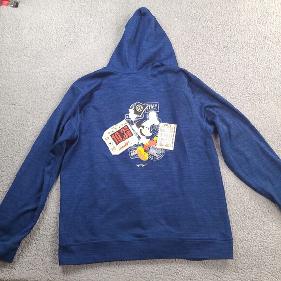 Disney Run Champion Performance Jacket Hoodie XL Mickey Blue Broken Zipper - Picture 2 of 16